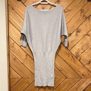 Dynamite Light Gray Ribbed Knit Top/Dress Small